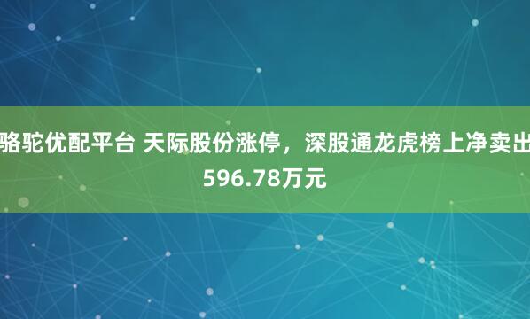 骆驼优配平台 天际股份涨停，深股通龙虎榜上净卖出596.78万元